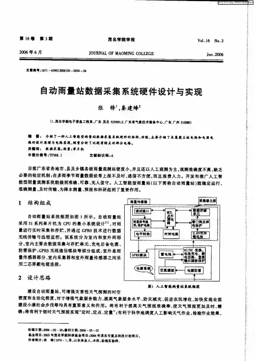 自动雨量站数据采集系统硬件设计与实现