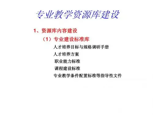 专业教学资源库建设