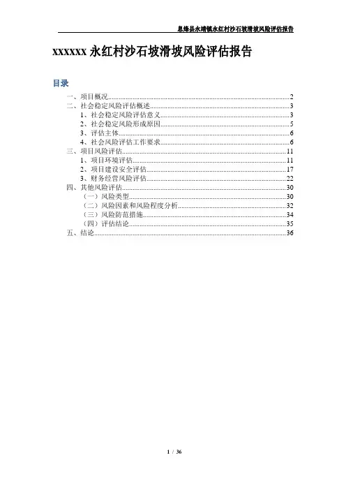 滑坡风险评估报告