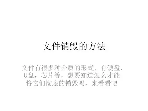 文件销毁的方式方法