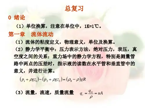 流体力学与传热:总复习