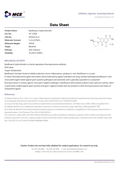 Besifloxacin_Hydrochloride_DataSheet_MedChemExpress