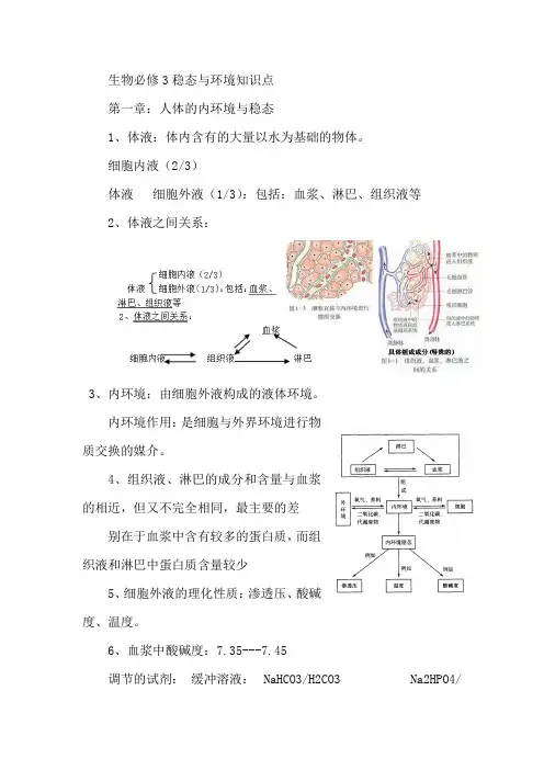 高考知识点总结归纳-人教版高中生物必修三