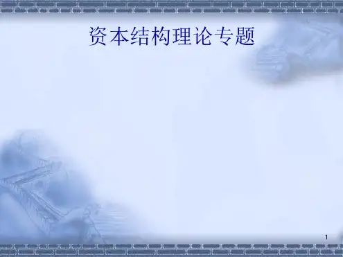 最新资本结构理论研究专题