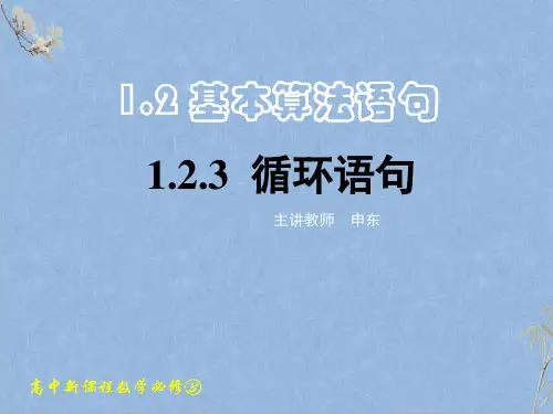 人教A版高中数学必修三《1.2.3 循环语句》