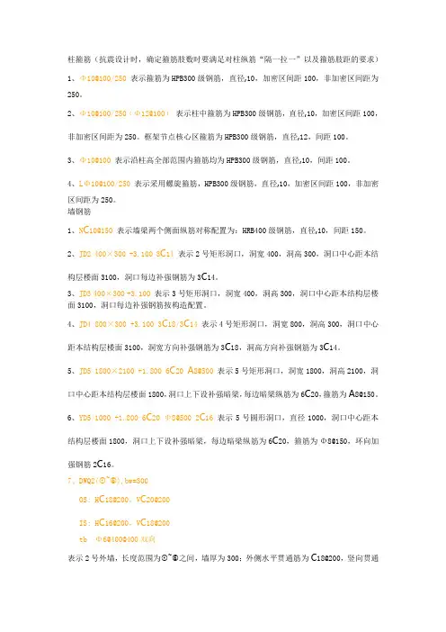 钢筋平法表示基本认识
