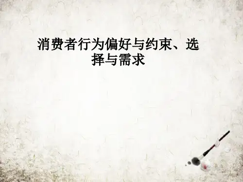 消费者行为偏好与约束、选择与需求