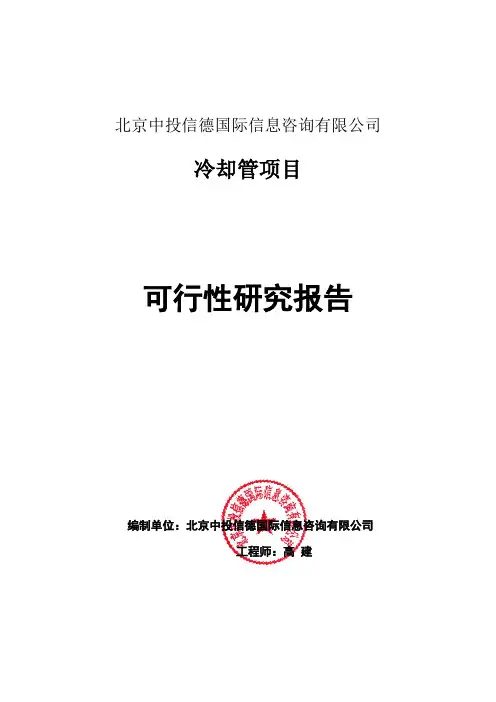 冷却管项目可行性研究报告编写格式说明(模板套用型word)