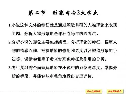 安徽省界首市界首中学高考语文全国版一轮复习:第4部分文学类文本阅读 第一单元 第二节 鉴赏小说形象 课件