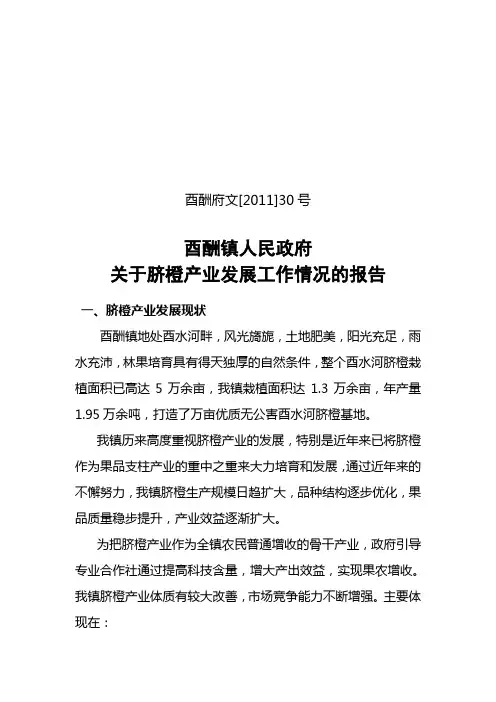 脐橙发展总结