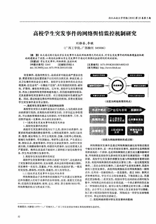高校学生突发事件的网络舆情监控机制研究