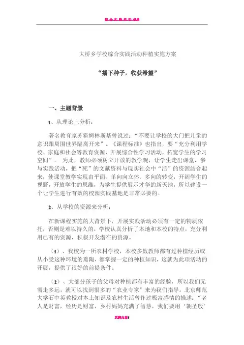 综合实践活动种植方案 2