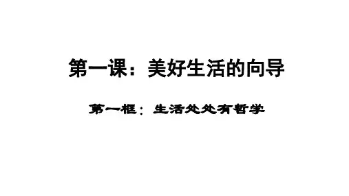 1.1.1生活处处有哲学