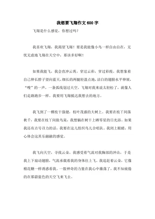 我想要飞翔作文600字
