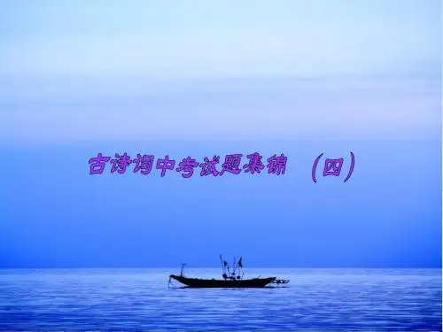 课标34首古诗词中考试题集锦(四)