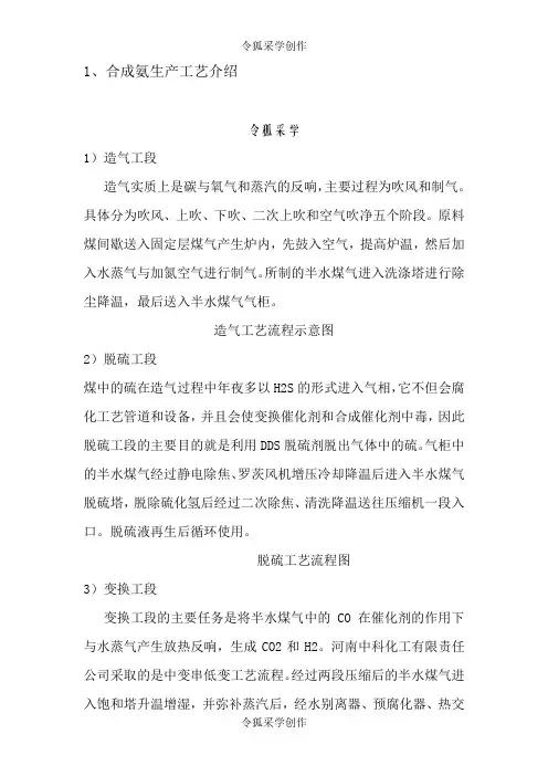 合成氨生产工艺介绍