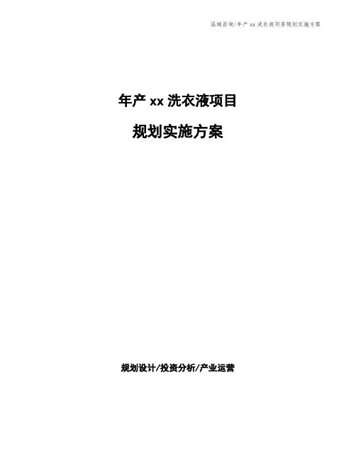 年产xx洗衣液项目规划实施方案