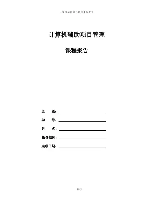 project计算机项目管理实验报告