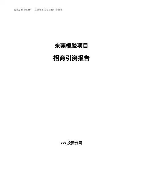 东莞橡胶项目招商引资报告