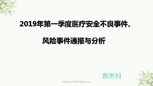 年医疗安全不良事件管理分析汇总课件