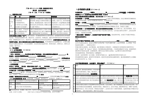 2016届政治一轮复习企业与劳动者教师版