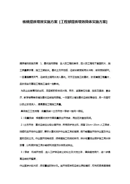 核桃提质增效实施方案 [工程部提质增效具体实施方案] 