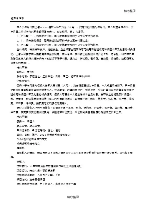 还款承诺方案范文