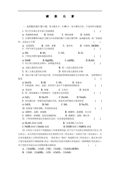 碳族元素.doc