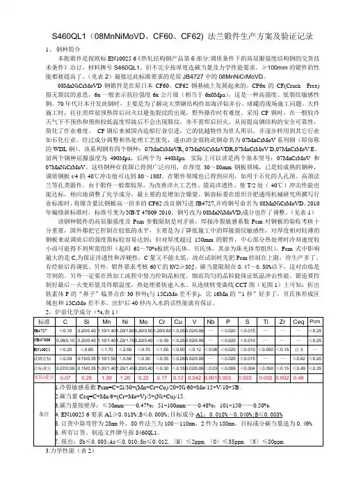 08MnNiMoVD(S460QL1)制造方案和验证