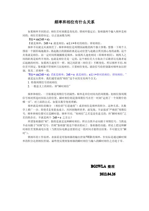 频率和相位之间的关系