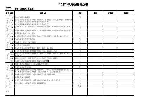 7S日常检查记录表