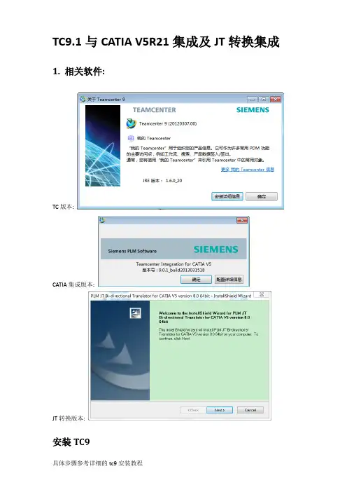 TC9.1与CATIA V5R21集成及JT转换集成