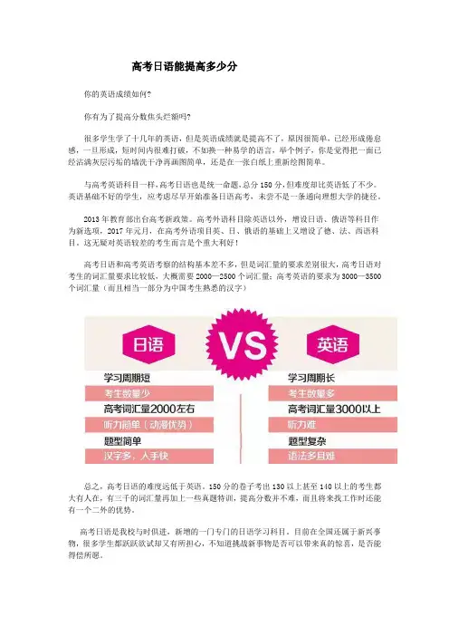 高考日语能提高多少分