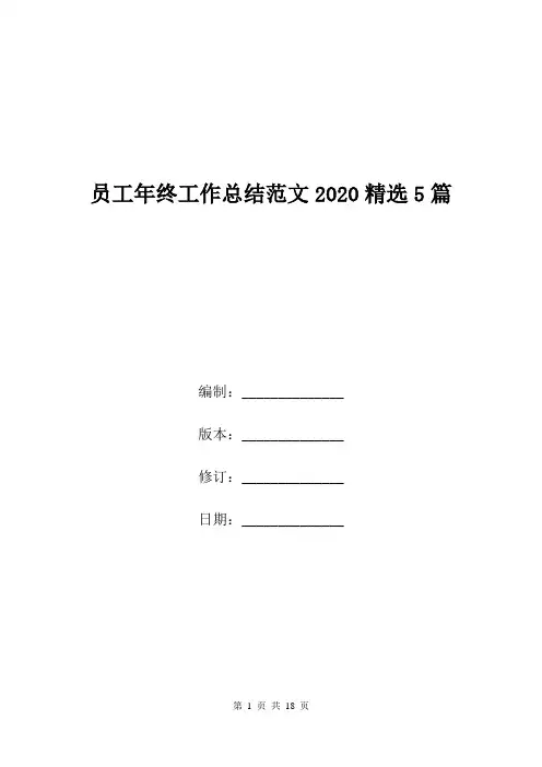 员工年终工作总结范文2020精选5篇.doc