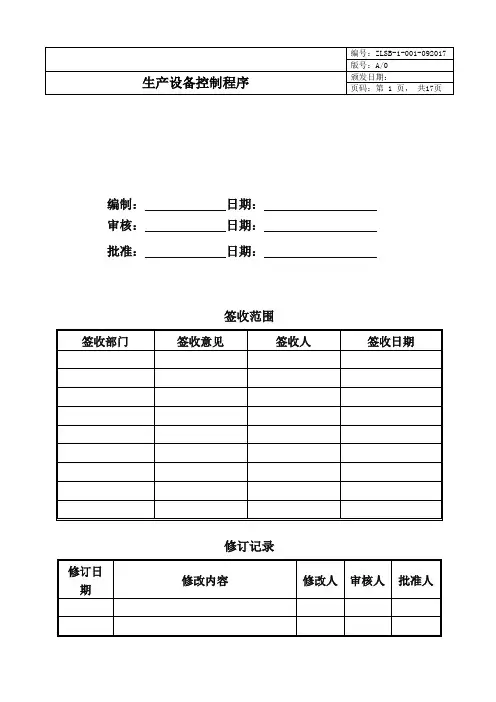 生产设备控制程序
