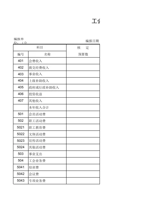工会经费收支决算表