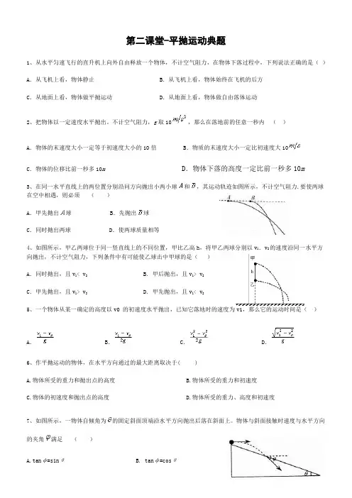 高中物理平抛运动的典型例题