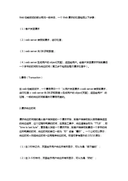 性能测试指标