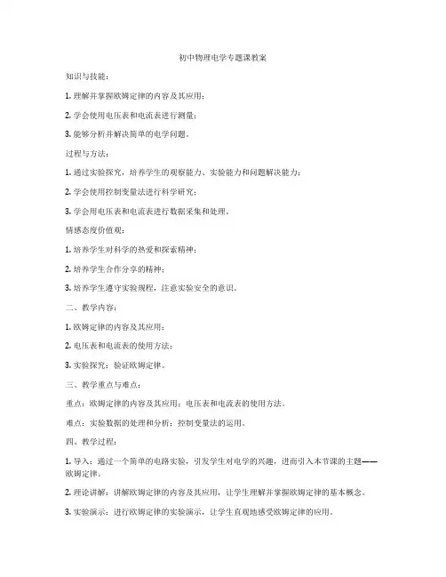初中物理电学专题课教案