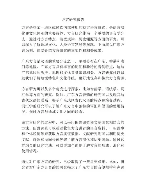 方言研究报告