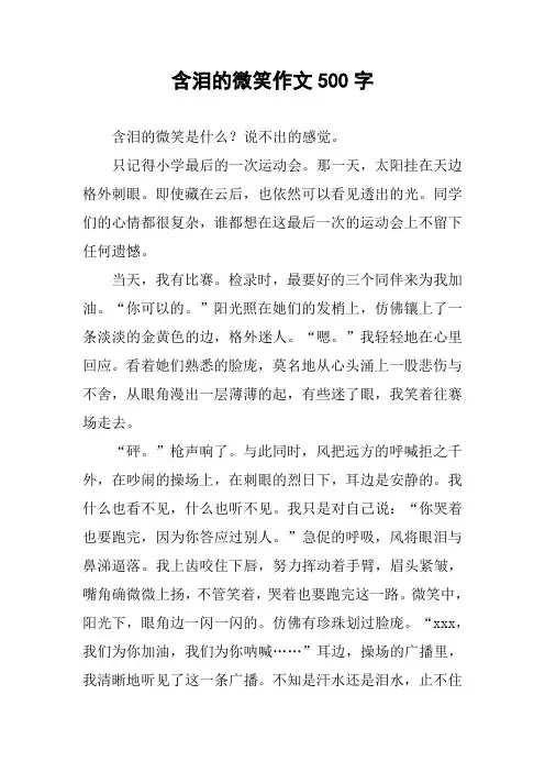 含泪的微笑作文500字