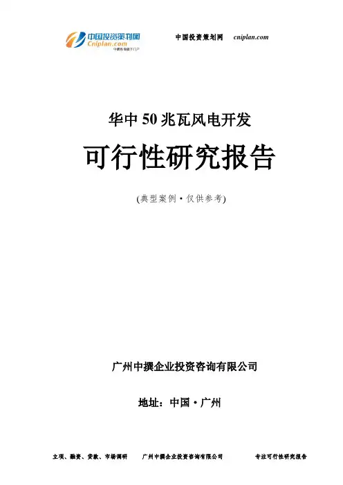 华中50兆瓦风电开发可行性研究报告-广州中撰咨询