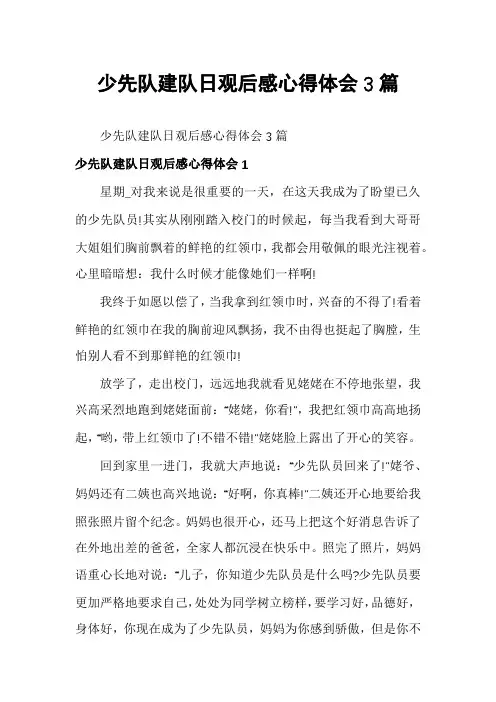 少先队建队日观后感心得体会3篇