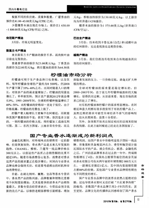 柠檬油市场分析