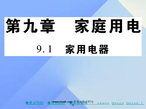 九年级物理下册家庭用电家用电器新版教科版