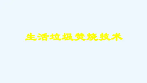 生活垃圾焚烧技术
