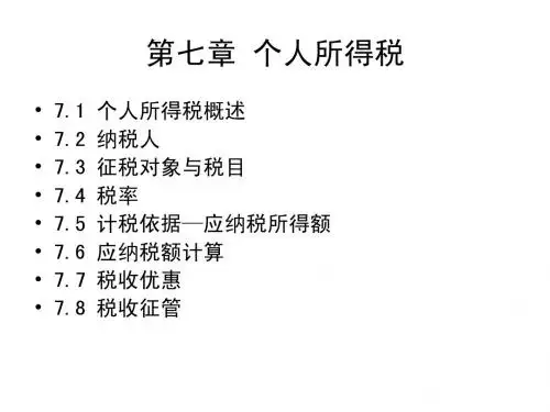 第七章 个人所得税(精编)