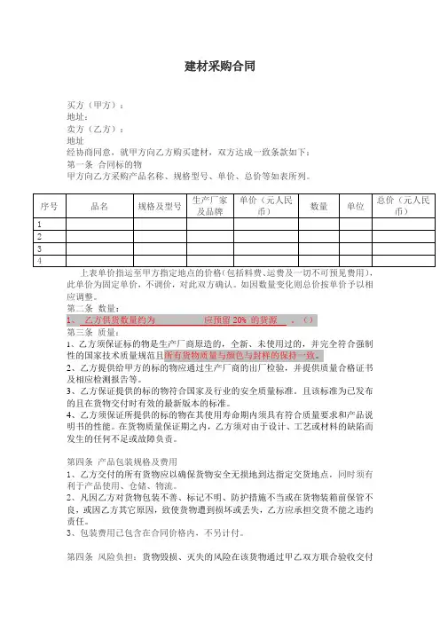 建材采购合同