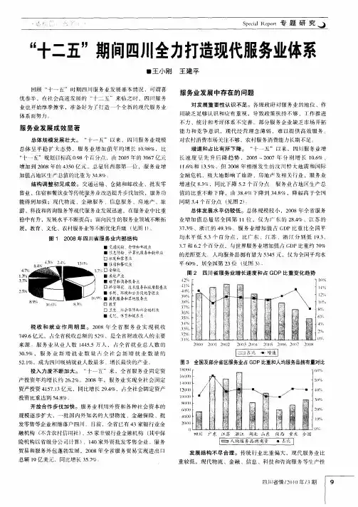 “十二五”期间四川全力打造现代服务业体系