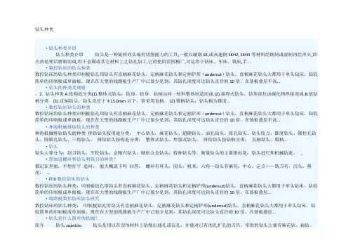 钻头分类及用途
